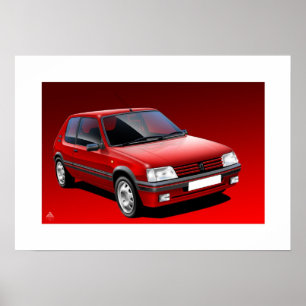 Peugeot 205 GTI Poster Illustration