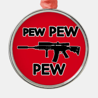 Pew pew gun metal ornament