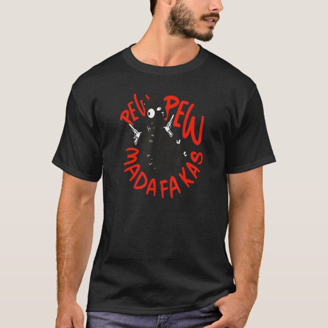 Pew Pew Llama for Men and Women 2nd Amendment T-Shirt (Front)