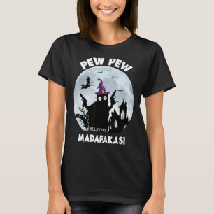 Pew Pew Madafakas Black Cat Halloween 2021 T-Shirt