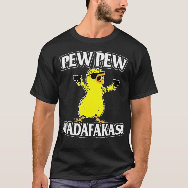 Pew Pew Madafakas cats Gun Funny T-shirt_1 T-Shirt (Front)