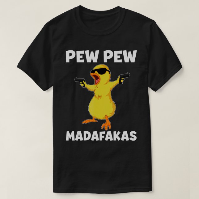 Pew Pew Madafakas Chicken Crazy Chick Pew Pew Love T-Shirt (Design Front)