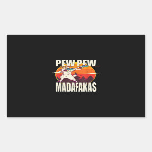Pew Pew Madafakas Pew Pew Madafakas Goat Rectangular Sticker