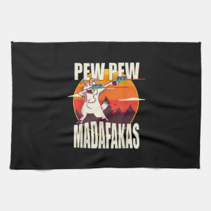Pew Pew Madafakas Pew Pew Madafakas Goat Tea Towel