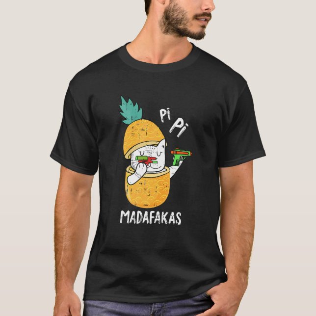 Pew Pew Madafakas Pi-Day Funny Cat Teacher Student T-Shirt (Front)