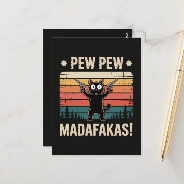 Pew Pew Madafakas Postcard (Front/Back In Situ)