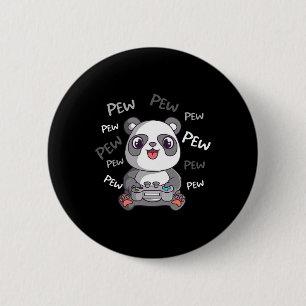 Pew Pew Pew Cute Panda Video Gaming Gamer 6 Cm Round Badge