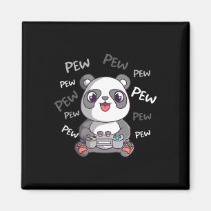 Pew Pew Pew Cute Panda Video Gaming Gamer Magnet