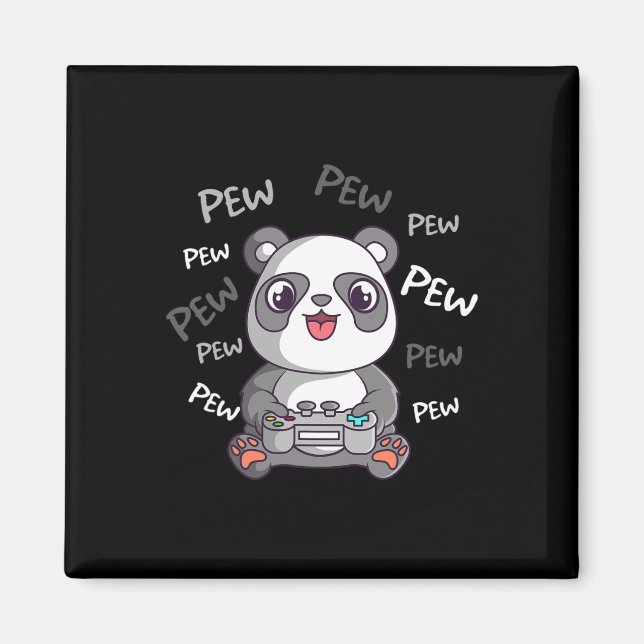 Pew Pew Pew Cute Panda Video Gaming Gamer  Magnet (Front)