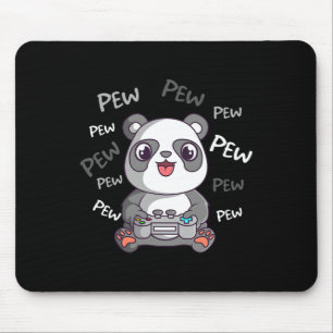 Pew Pew Pew Cute Panda Video Gaming Gamer  Mouse Pad