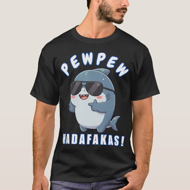 Pew Pew Shark T-Shirt (Front)