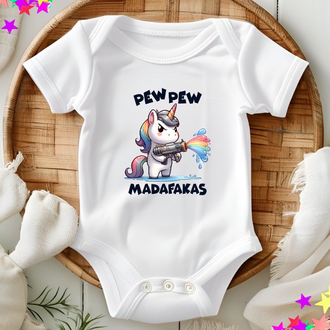 Pew Pew Unicorn Baby Bodysuit (Creator Uploaded)