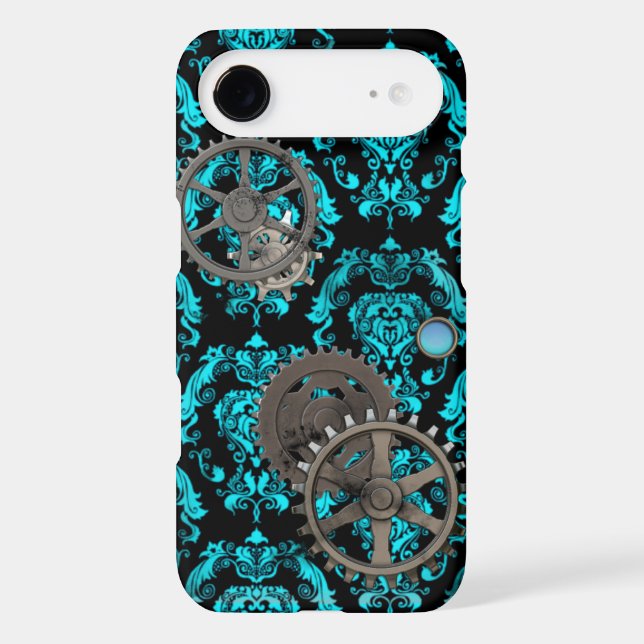 Pewter and Turquoise Steampunk Casemate Case-Mate iPhone Case (Back)