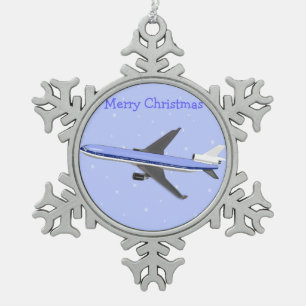 Pewter Christmas Ornaments - Aeroplane