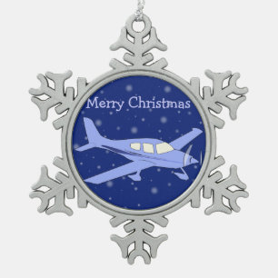 Pewter Christmas Ornaments - Aeroplane
