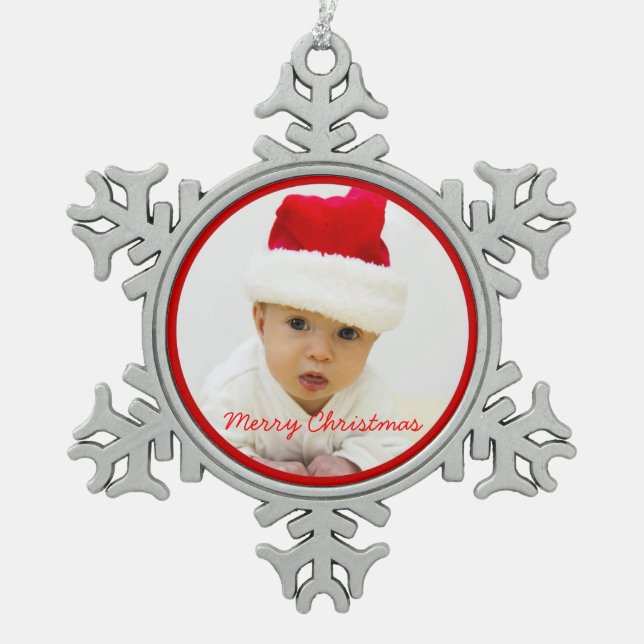 Pewter Christmas Ornaments With Baby (Front)
