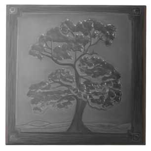 Pewter Craftsman Oak Tree Ceramic Tile