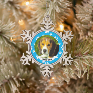 Pewter Metal Snowflake Pet Photo Christmas Snowflake Pewter Christmas Ornament