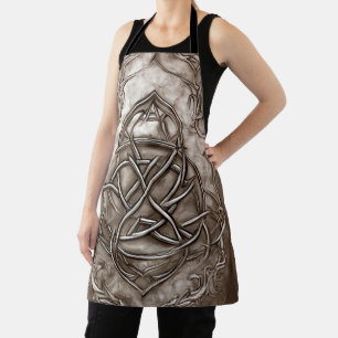 Pewter Silvery Triquetra Abstract Trinity Knot Apron