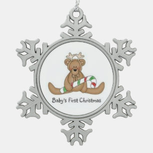 Pewter Snowflake Ornament/Babys First Christmas Ornament