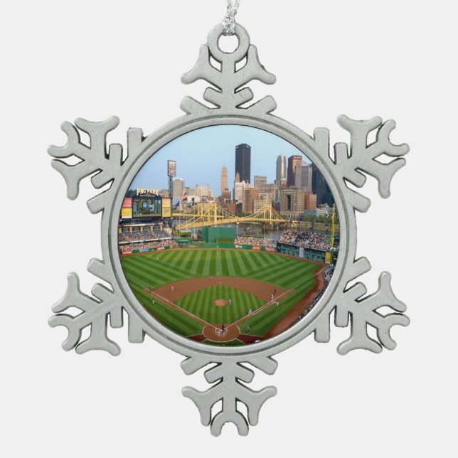 Pewter Snowflake Ornament PNC Park Pittsburgh (Front)