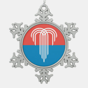 Pewter Snowflake Ornament with Kansas City Flag