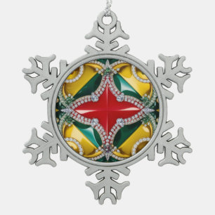 Pewter Snowflake Ornament with Los Angeles Colours