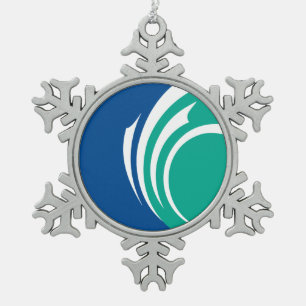 Pewter Snowflake Ornament with Ottawa Flag