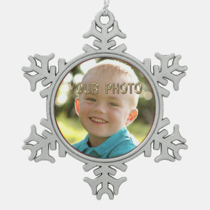 Pewter Snowflake PHOTO Chritmas Ornaments