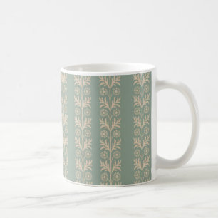 Pewtered Arts and Crafts Floral Stripe Coffee Mug