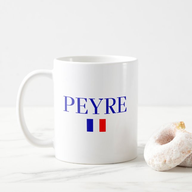 PEYRE France Flag Coffee Mug (With Donut)