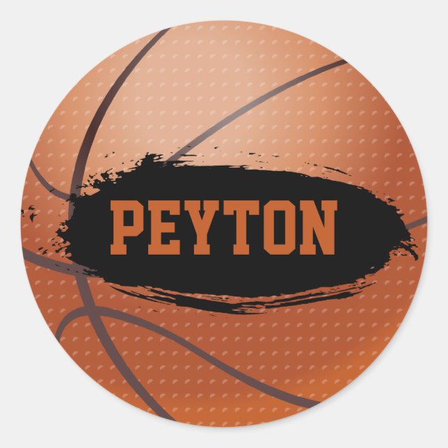 Peyton Basketball Name Stickers (Front)