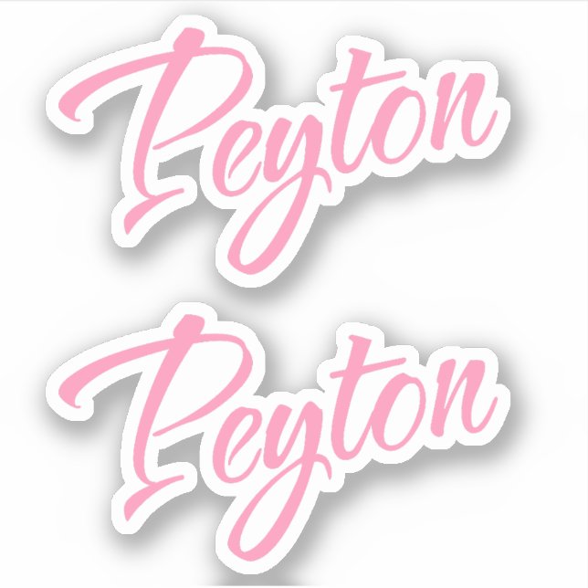 Peyton Decorative Name in Pink x2 Sticker (Front)