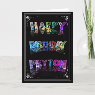 Peyton - Name in Lights greeting card (Photo)