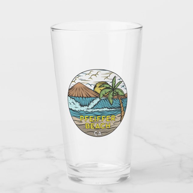 Pfeiffer Beach California Vintage Glass (Front)