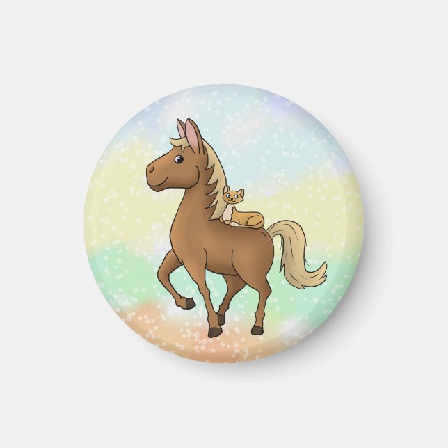 Pferd und Katze   Magnet (Front)