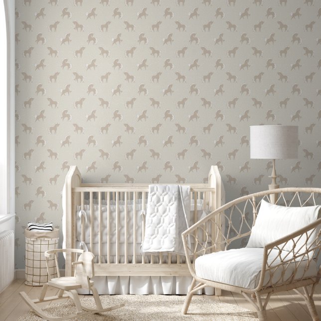 Pferde creme beige wallpaper (Kids)