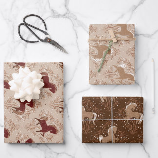 Pferde mit floral Elementen Wrapping Paper Sheet