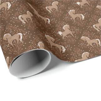 Pferde mit floralen Elementen Wrapping Paper