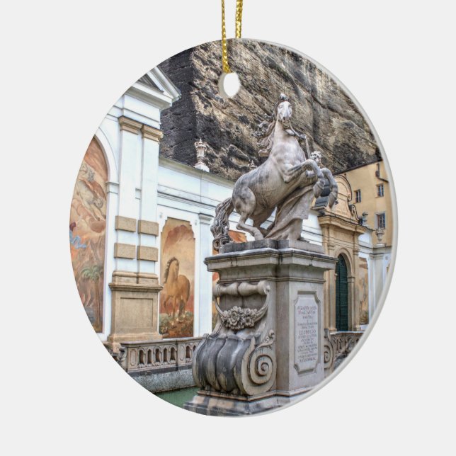 Pferdeschwemme Salzburg Austria Ceramic Ornament (Left)