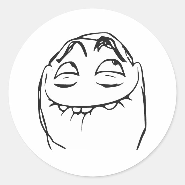 PFFTCH Laughing Rage Face Comic Meme Classic Round Sticker (Front)