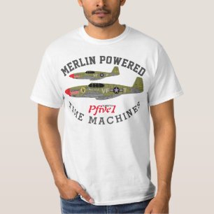 Pfive1 P-51 "Merlin Powered Time Machines" T-Shirt