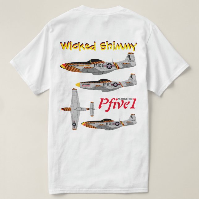 Pfive1 P-51 "Wicked Shimmy" ANG T-Shirt (Design Back)