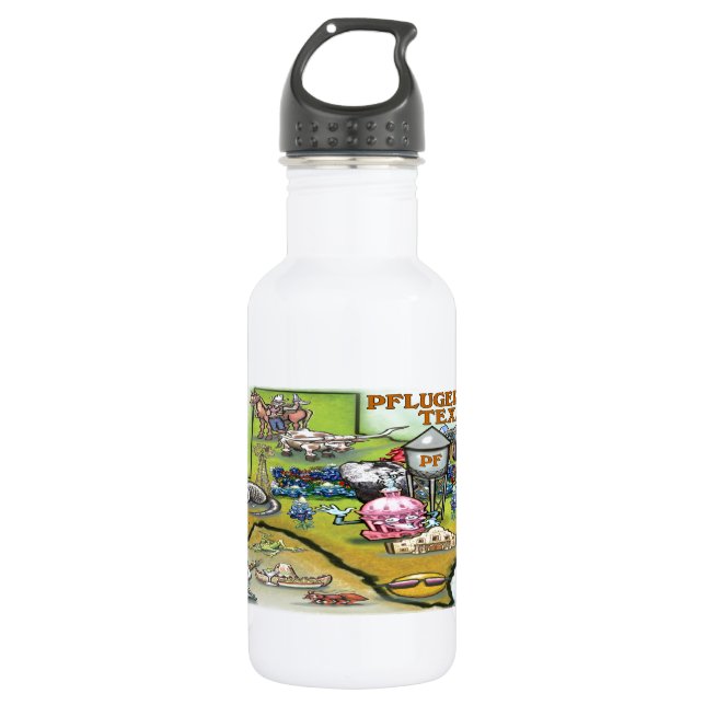 Pflugerville Texas Cartoon Map 532 Ml Water Bottle (Front)