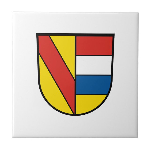 Pforzheim flag city germany symbol emblem lion ceramic tile (Front)