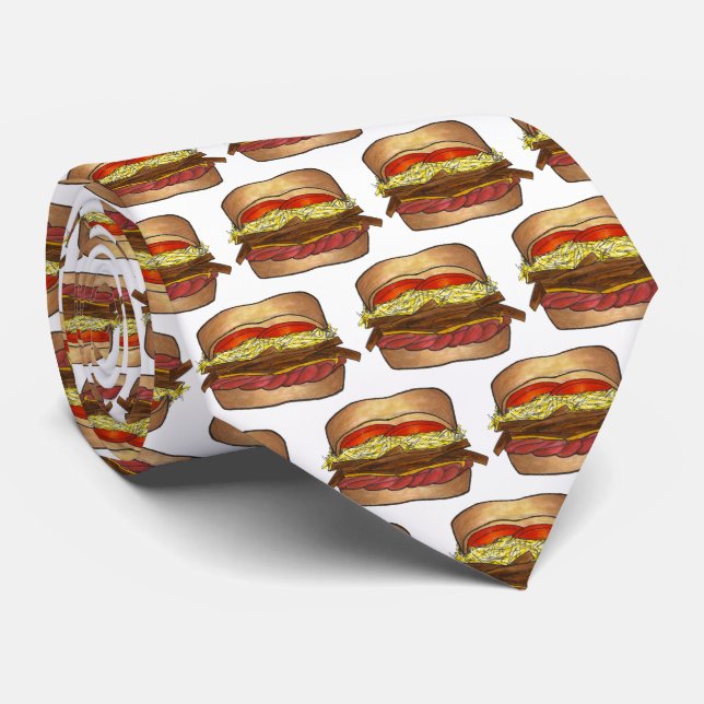 PGH Pittsburgh Pennsylvania Sandwich Foodie PA Tie (Rolled)