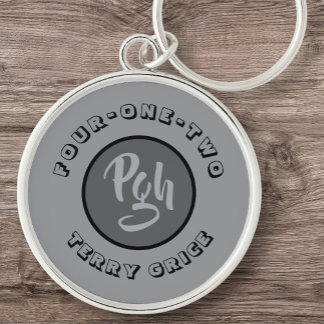 Pgh Sports Black Yinzer Four One Two Keychain