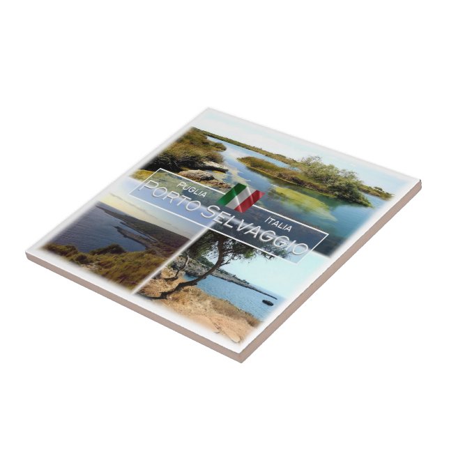 PGL001 PORTO SELVAGGIO, Apulia, Italy Ceramic Tile (Side)