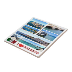 PGL025 SALENTO I Love, Apulia, Italy, Ceramic Tile