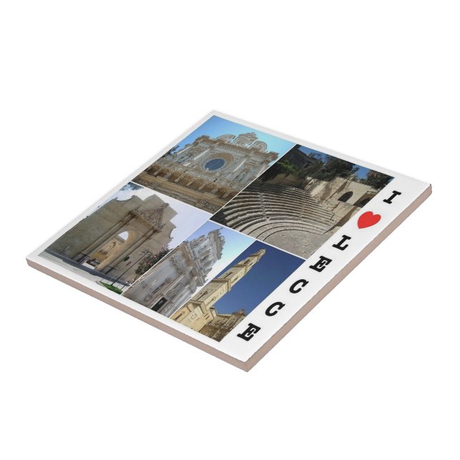 PGL031 LECCE, SALENTO, I Love, Apulia, Ceramic Tile (Side)